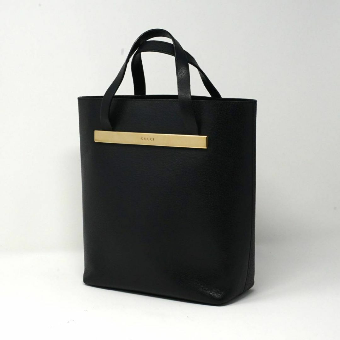 良品/ポーチ付き グッチ GUCCI ゴールドプレートレザートートバッグ 214