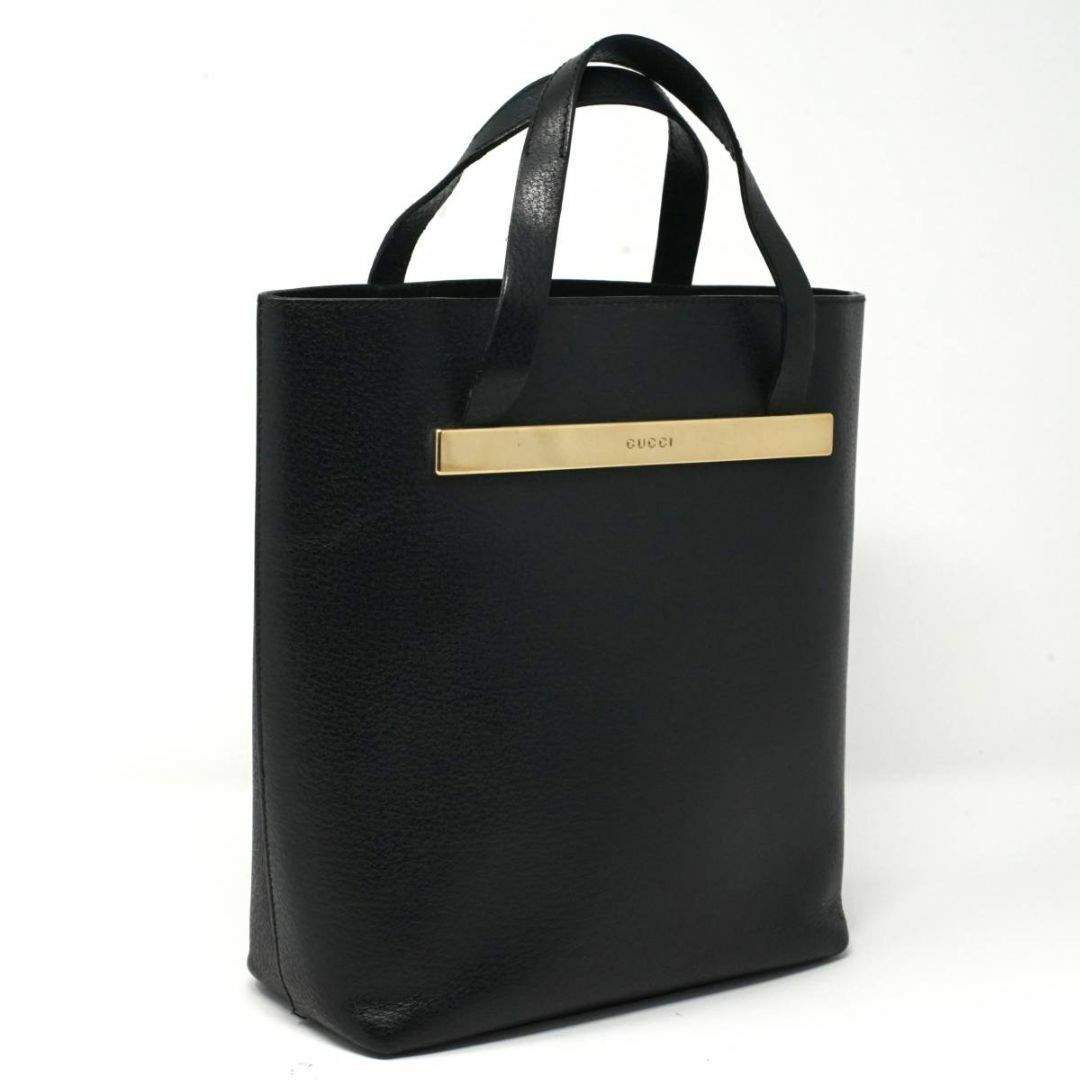 良品/ポーチ付き グッチ GUCCI ゴールドプレートレザートートバッグ 214