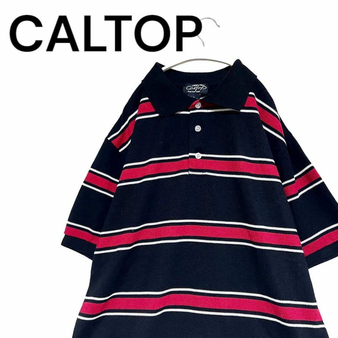 CALTOP(カルトップ)のCALTOP★ボーダー柄 半袖ポロシャツ 90s メンズのトップス(ポロシャツ)の商品写真