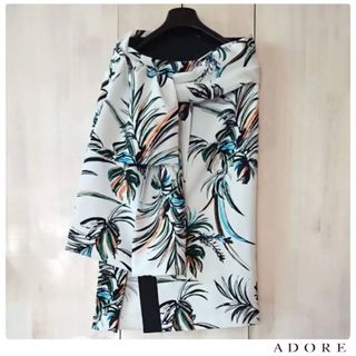 アドーア(ADORE)の◆幻◆ 新品 定価4.3万円 ADORE アシンメトリーリーフ柄セットスカート(ひざ丈スカート)