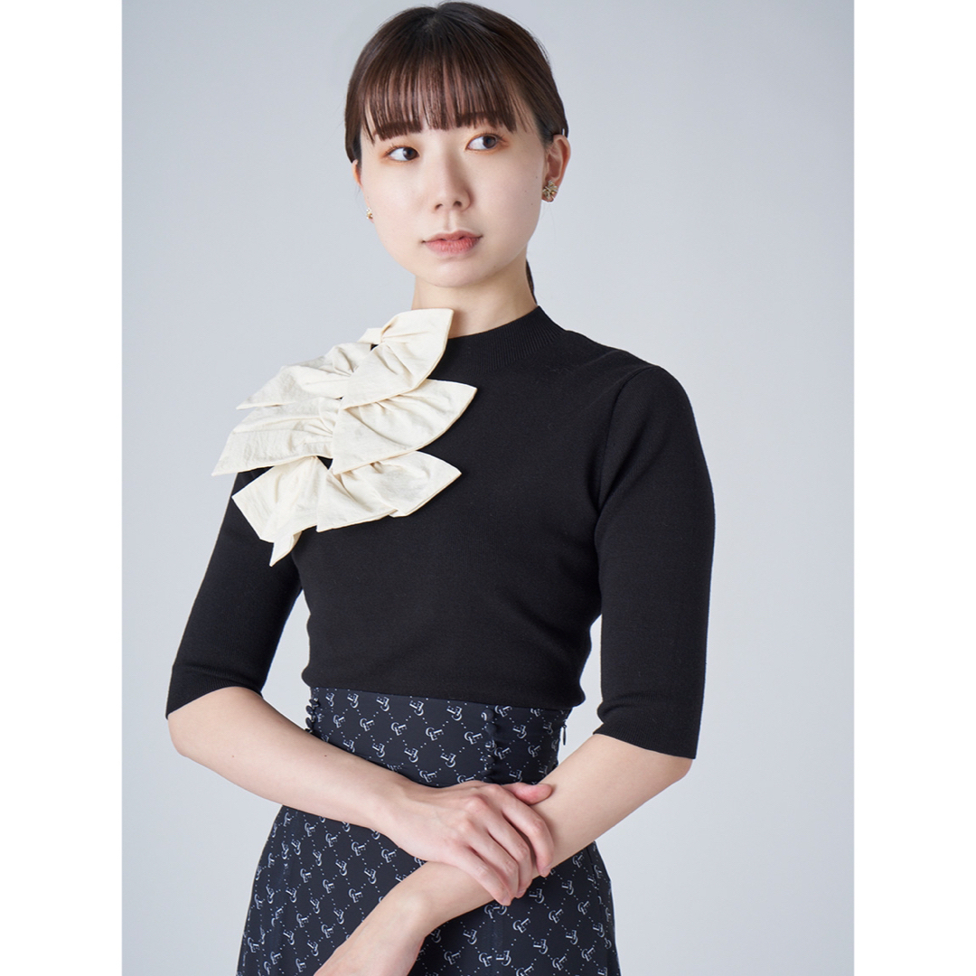 レディース【HANAE MORI×CELFORDコラボ】デコラティブリボンニットプル ...