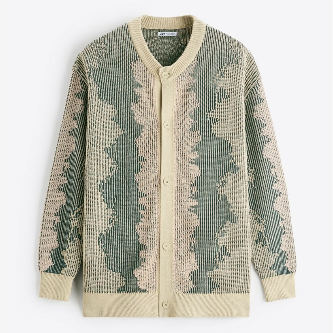 ZARA - ZARAアブストラクトジャガードカーディガンの通販 by Mino's shop|ザラなら