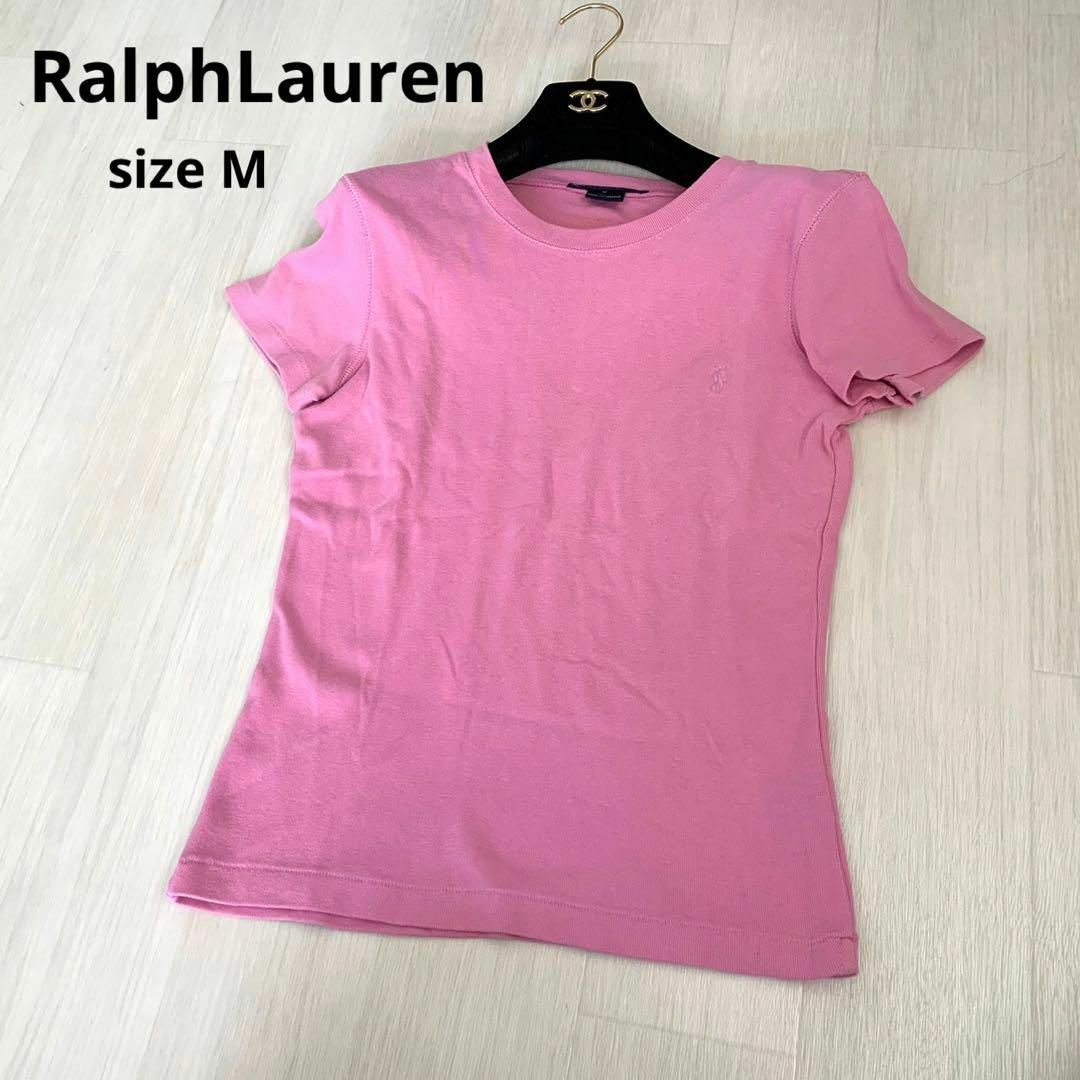 POLO RALPH LAUREN(ポロラルフローレン)のRalphLauren ラルフローレン　半袖　Tシャツ　ピンク　Mサイズ レディースのトップス(Tシャツ(半袖/袖なし))の商品写真