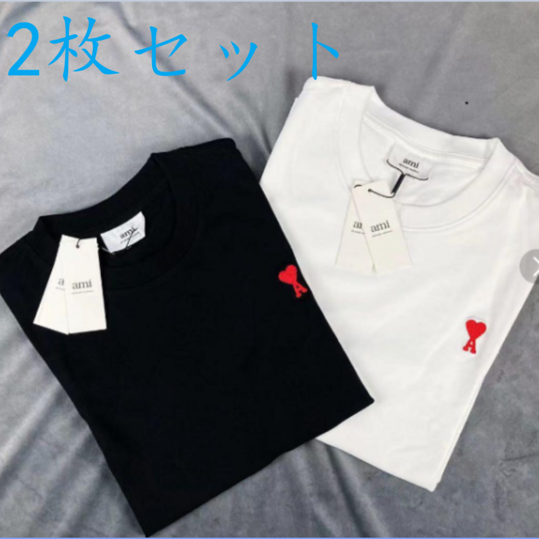 新品 AmiParis アミパリス 半袖 Tシャツ 黑白2点セット M