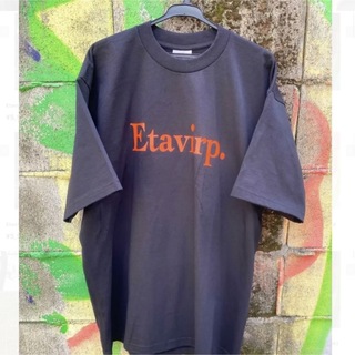 1LDK SELECT - Etavirp Logo T-Shirt.(Black × Orange) XLの通販 by 