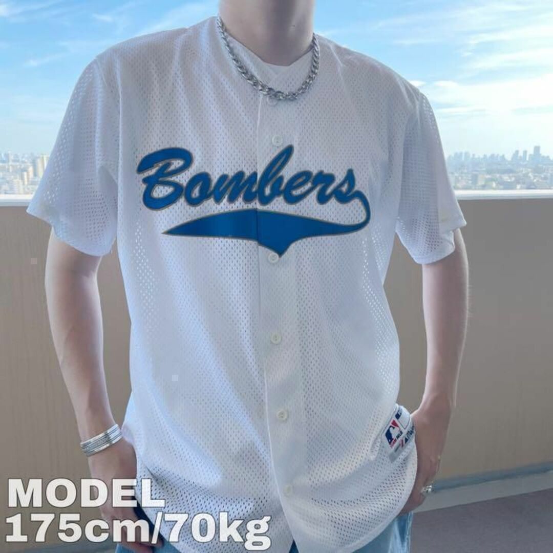 USA製 MLB マジェスティックボンバーズ ベースボールゲームシャツ L 白 | フリマアプリ ラクマ
