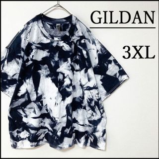 ギルタン(GILDAN)のメンズ服新品タイダイ柄半袖Tシャツ3XL　白黒　モード系　ビッグサイズ　ゆったり(Tシャツ/カットソー(半袖/袖なし))