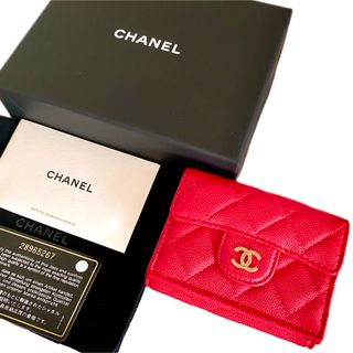 CHANEL シャネル ミディアムウォレット 赤 レッド 財布 ミニウォレット