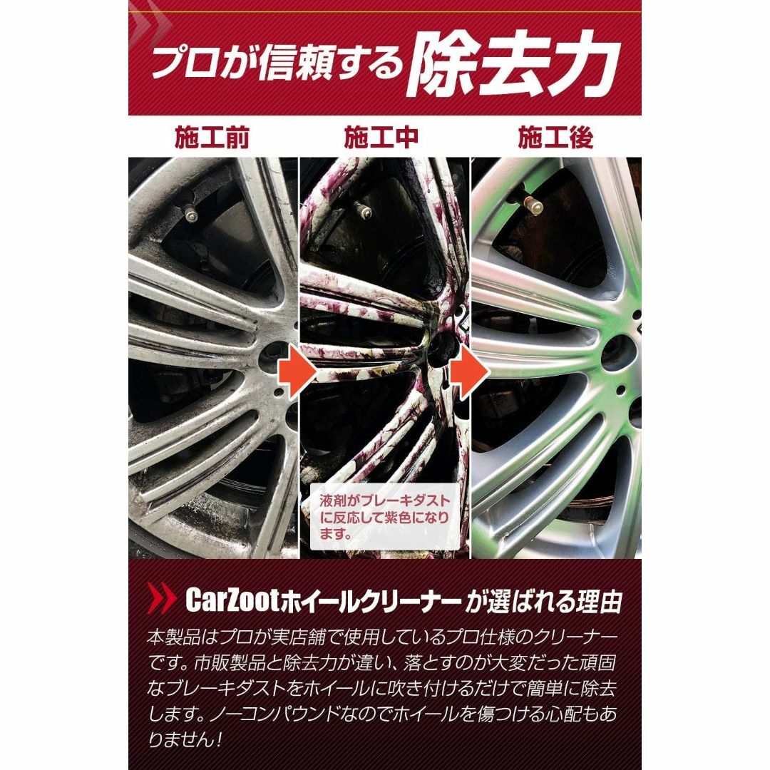 CarZoot ホイールクリーナー ホイール 洗車 鉄粉 ブレーキダスト クリー