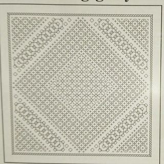 刺し子 花ふきん 図案入り　モーニンググローリー(生地/糸)