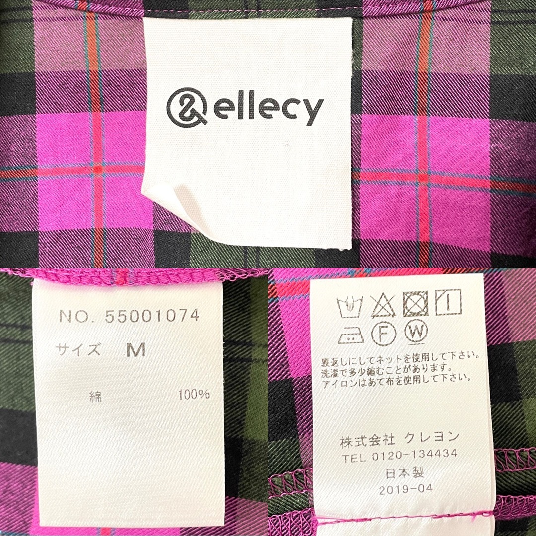 ellecy - 【&ellecy】チェック柄シャツジャケット 七分袖 ビッグ