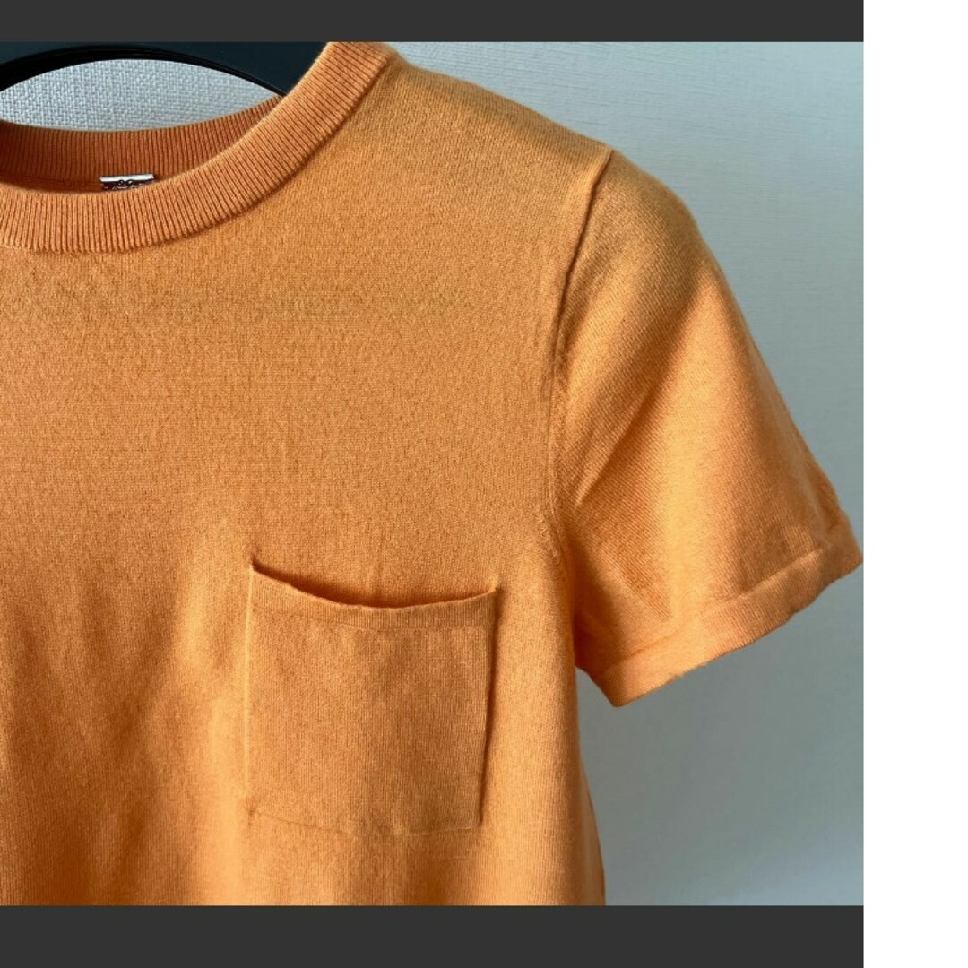 Mila Owen(ミラオーウェン)のミラオーウェン　半袖ニット　オレンジ　ポケットTシャツ レディースのトップス(ニット/セーター)の商品写真