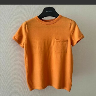 ミラオーウェン(Mila Owen)のミラオーウェン　半袖ニット　オレンジ　ポケットTシャツ(ニット/セーター)