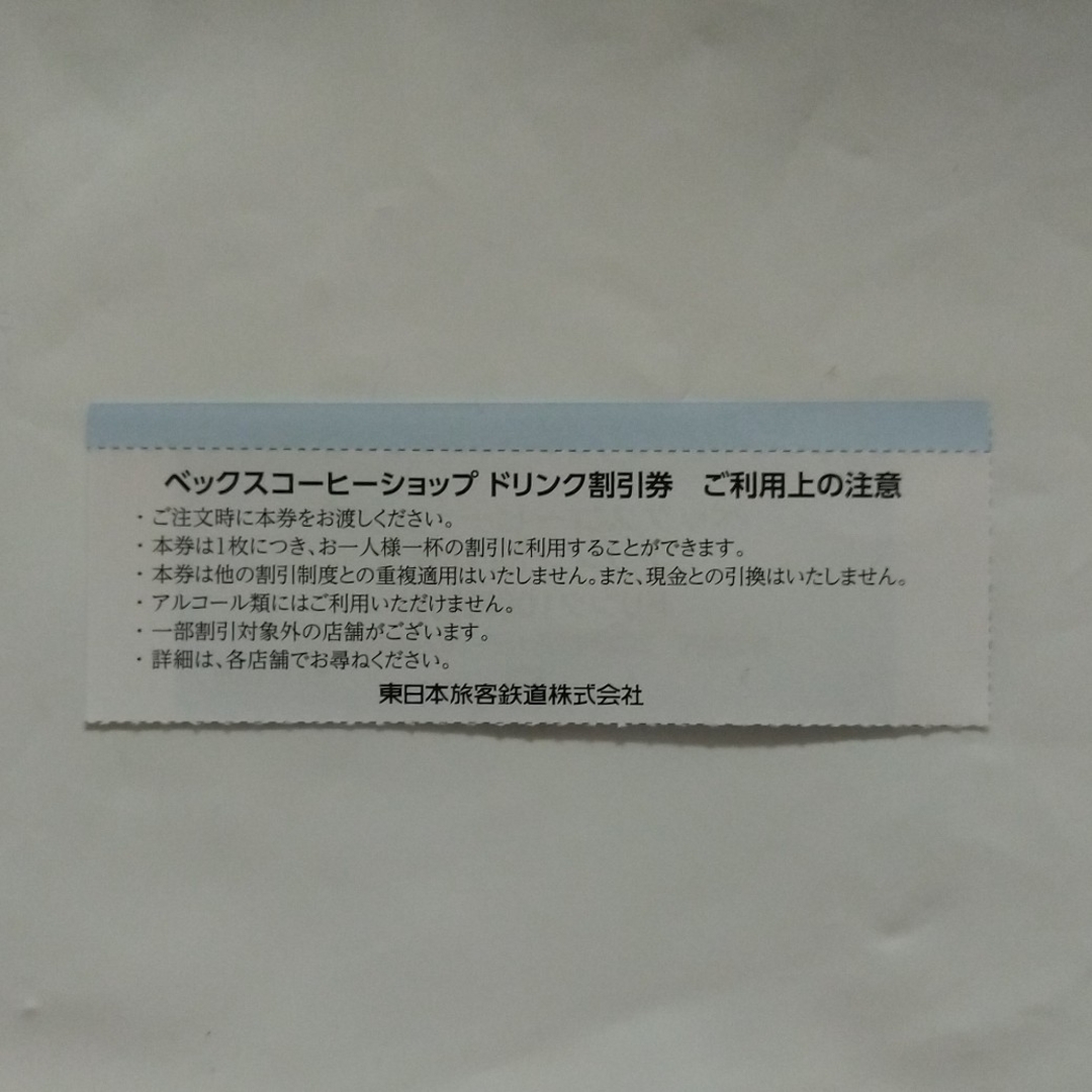 JR(ジェイアール)の🚅BECK'Sコーヒー割り引き券つき☆JR東日本　株主優待割引券🚅 チケットの乗車券/交通券(その他)の商品写真