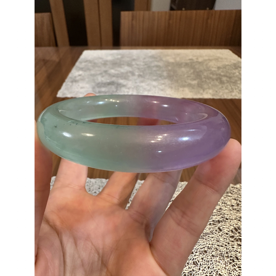 G-218 翡翠バングル 氷種 お守り 開運 腕輪56mm-