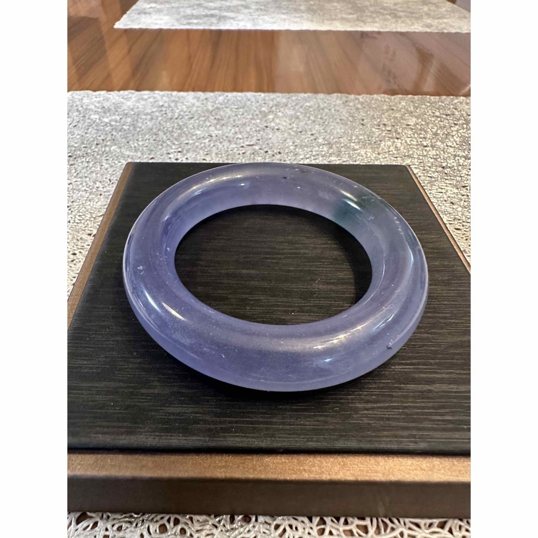 G-221 翡翠 バングル 氷種 紫色漂花 お守り 腕輪内径54mm G-221 翡翠 バングル 氷種 紫色漂花 お守り 腕輪内径54mm