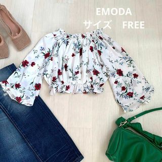 エモダ(EMODA)のEMODA 花柄オフショルブラウス　size FREE(シャツ/ブラウス(長袖/七分))