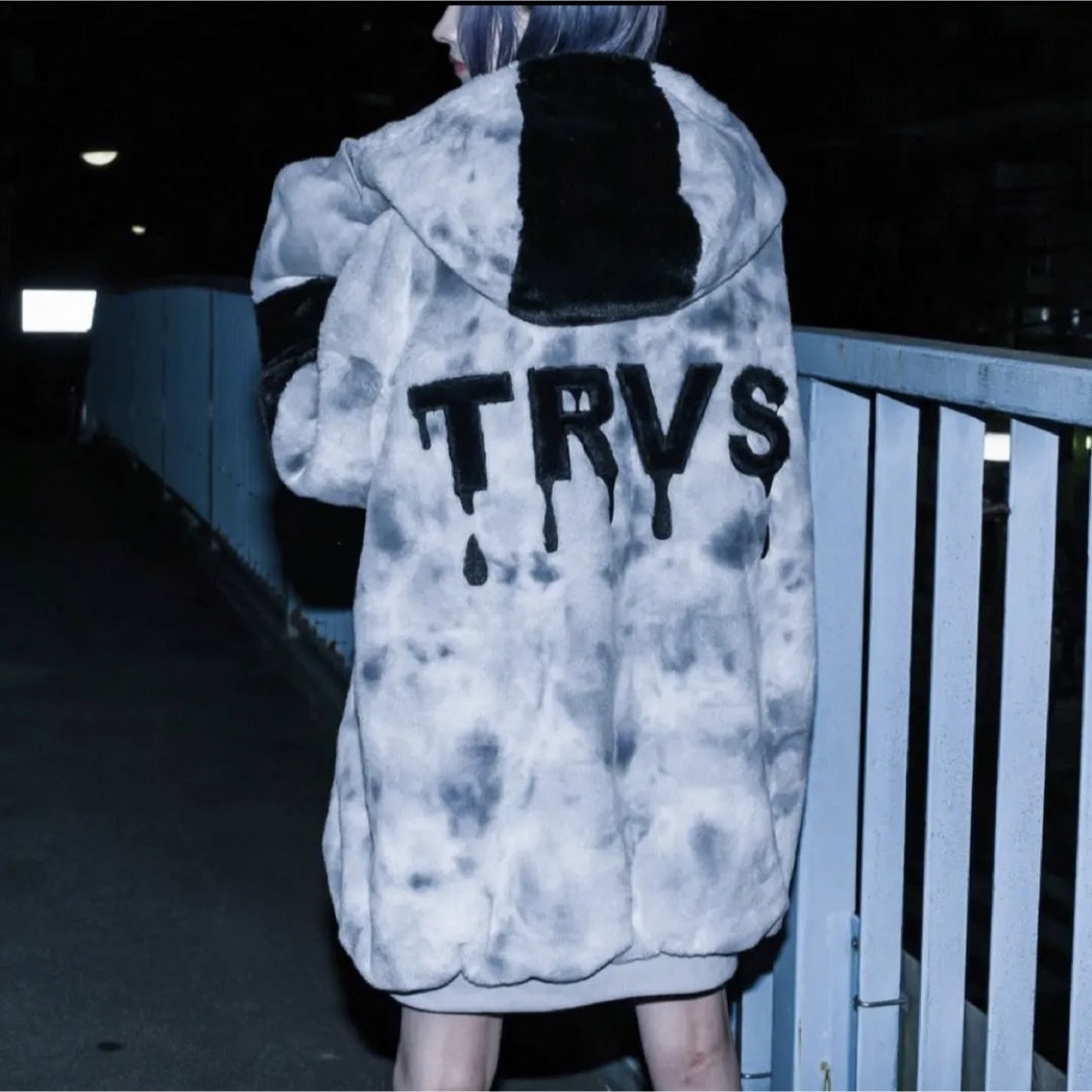 TRAVAS TOKYO トラバス パッチワークバックロゴファーパーカー