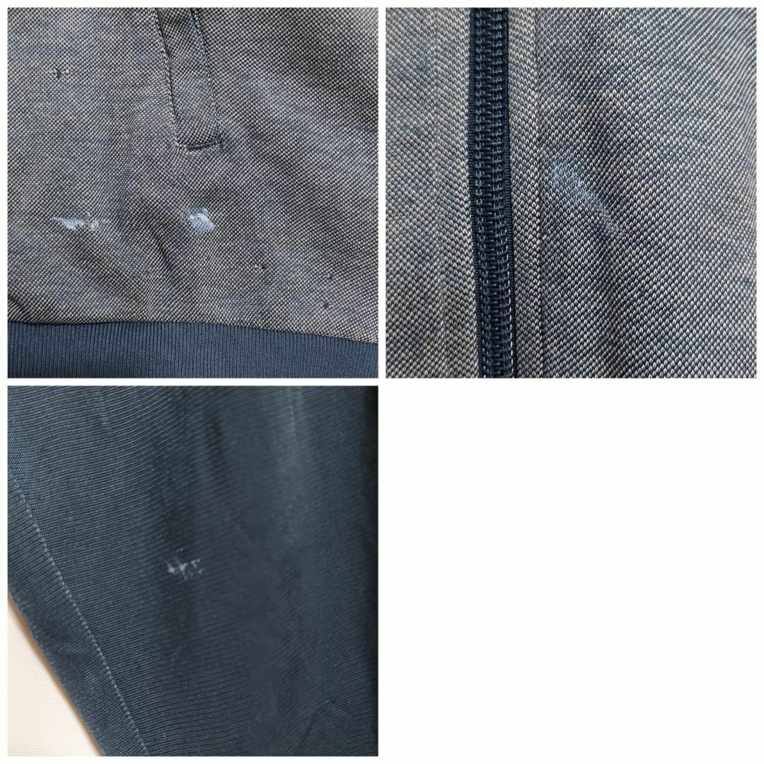 襟高 adidas アディダス ロゴ刺繍 トラックジャケット L ブルー 青