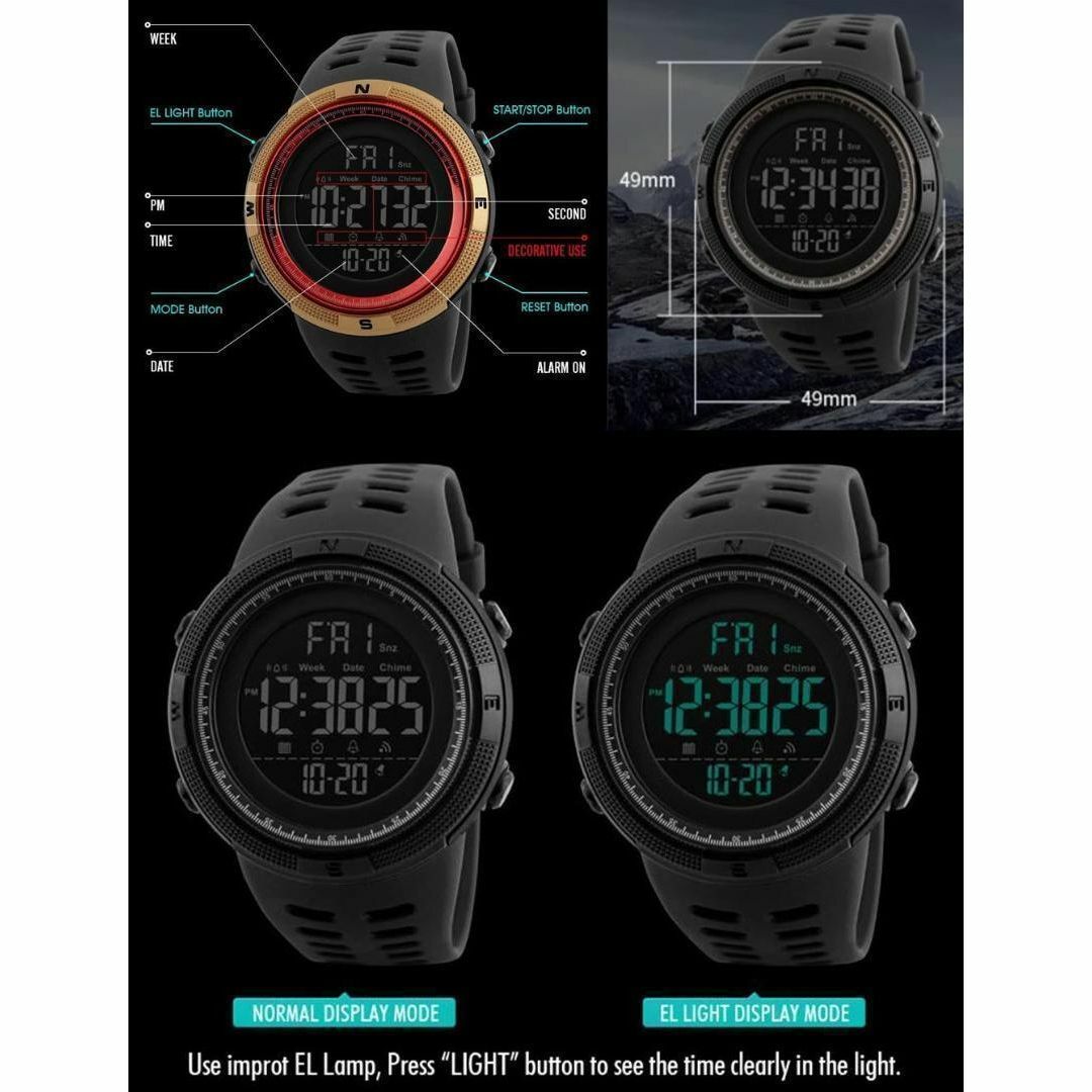 SKMEI 1251 デジタルスポーツウォッチ（ブラック・ブルー） メンズの時計(腕時計(デジタル))の商品写真