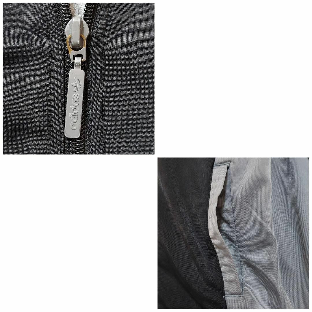 アディダス トラックジャケット S グレーブラック黒 刺繍ワンポイントロゴ 7