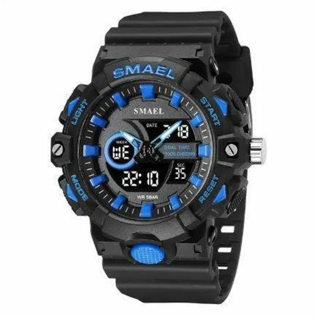 SMAEL 8081 スポーツウォッチ（ブラック・ブルー） メンズの時計(腕時計(デジタル))の商品写真
