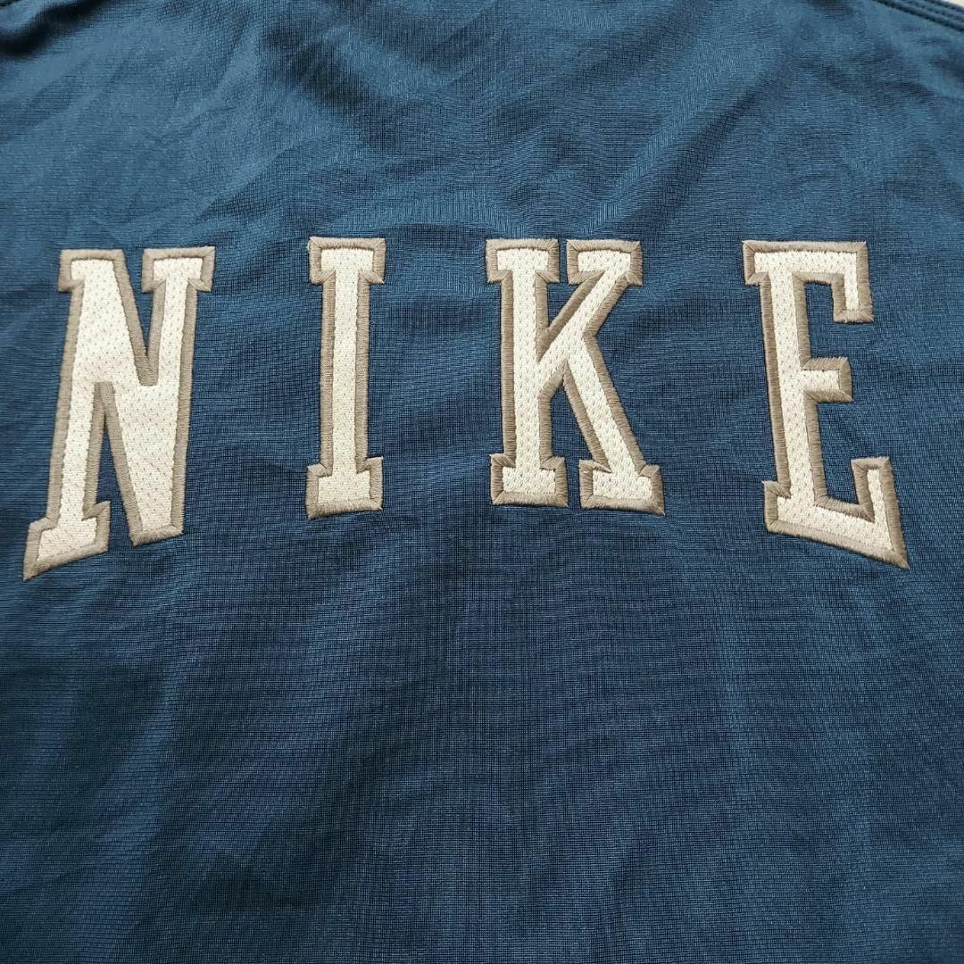 ナイキ トラックジャケット 00s M ブルーネイビー 背面刺繍ビッグロゴ