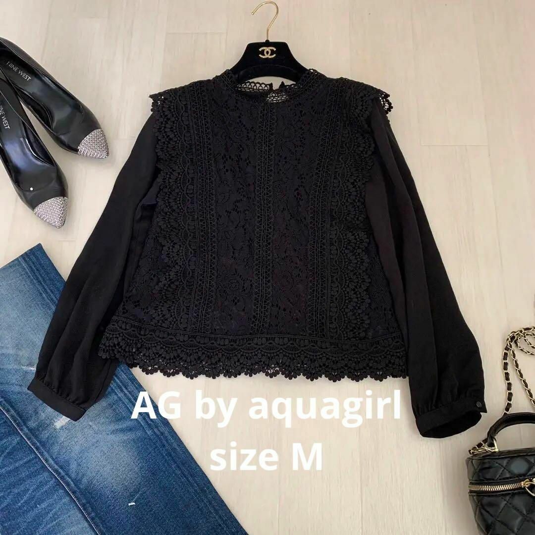 AG by aquagirl(エージーバイアクアガール)のAG by aquagirl レースブラウス　size M レディースのトップス(シャツ/ブラウス(長袖/七分))の商品写真