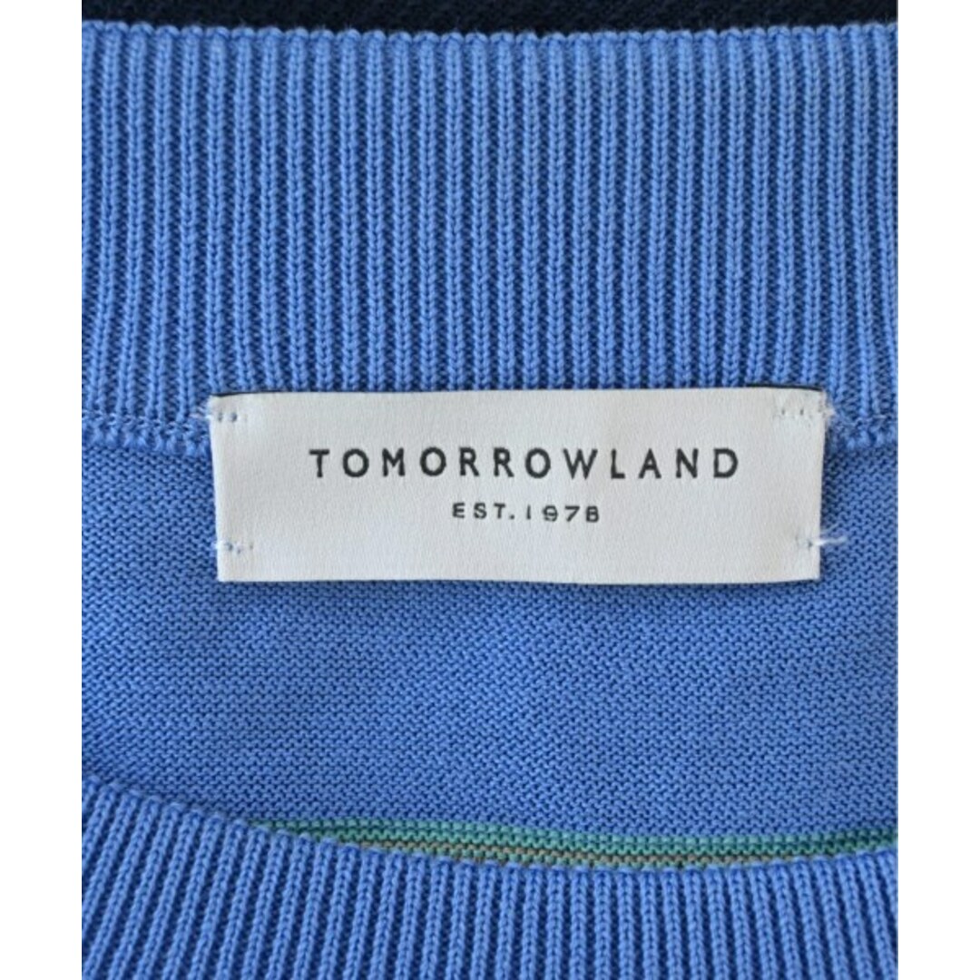 TOMORROWLAND(トゥモローランド)のTOMORROWLAND ニット・セーター M 青x紺xベージュ等(ボーダー) 【古着】【中古】 メンズのトップス(ニット/セーター)の商品写真