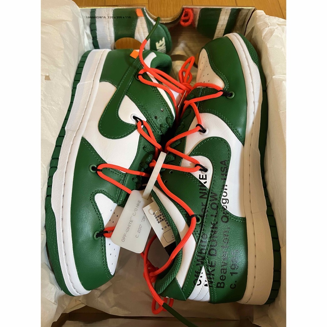 27cm Nike Dunk Low Off-White Pine Green