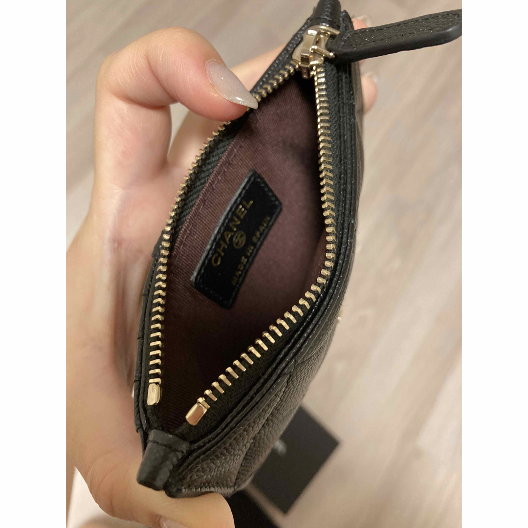 美品 シャネル フラグメントケース 財布 キャビアスキン ミニ