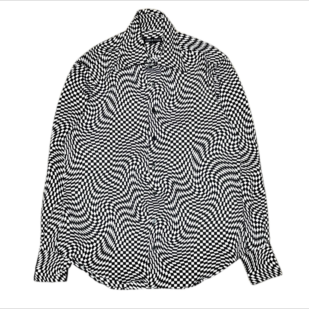 distorted checkered pattern shirt