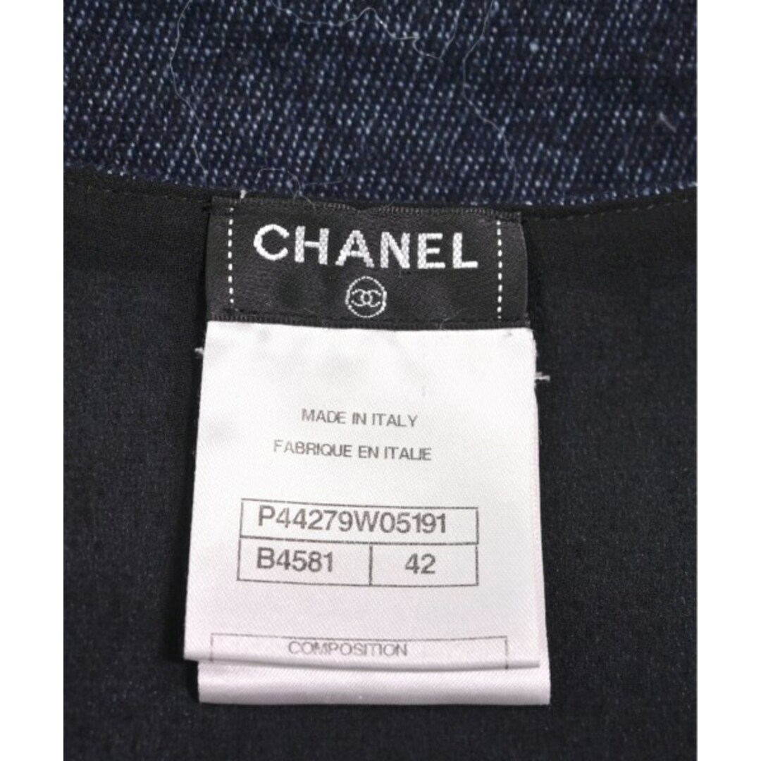 CHANEL(シャネル)のCHANEL シャネル カジュアルシャツ 42(XL位) 紺x黒 【古着】【中古】 レディースのトップス(シャツ/ブラウス(長袖/七分))の商品写真