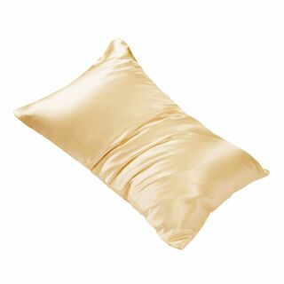 【色: ゴールド】PiccoCasa シルク枕カバー 100%蚕糸 封筒式 絹 (シーツ/カバー)