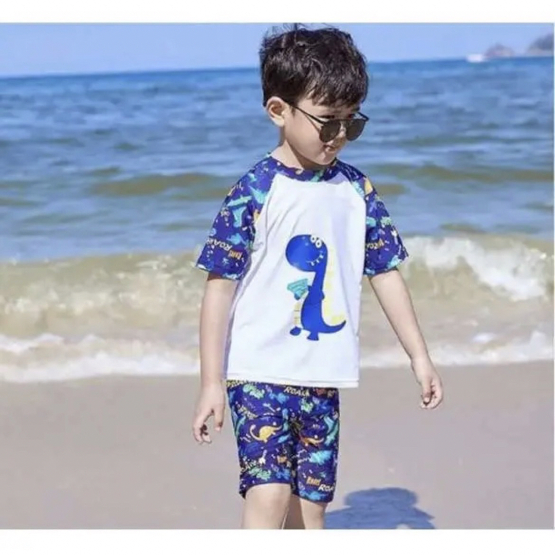 120 男の子 ラッシュガード パンツ 帽子 3点セット 水着 水遊び プールの通販 by たまこ 120 男の子 青 ラッシュガード パンツ 帽子 3点セット 水着 水遊びプール
