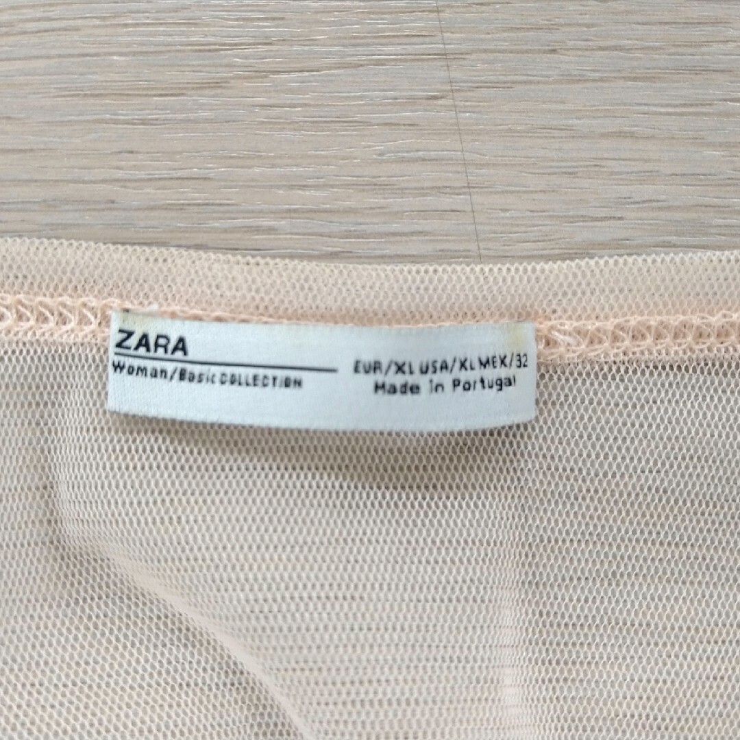 ZARA(ザラ)のZARAシースルーTシャツ　刺繍 レディースのトップス(Tシャツ(半袖/袖なし))の商品写真