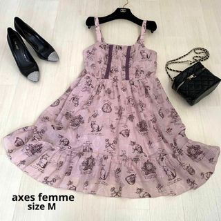 アクシーズファム(axes femme)のaxes femme アクシーズファム　猫柄　ワンピース　ノースリーブワンピース(ひざ丈ワンピース)