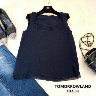 トゥモローランド(TOMORROWLAND)のTOMORROWLAND トゥモローランド　シルク　ブラウス　38サイズ　夏服(シャツ/ブラウス(半袖/袖なし))