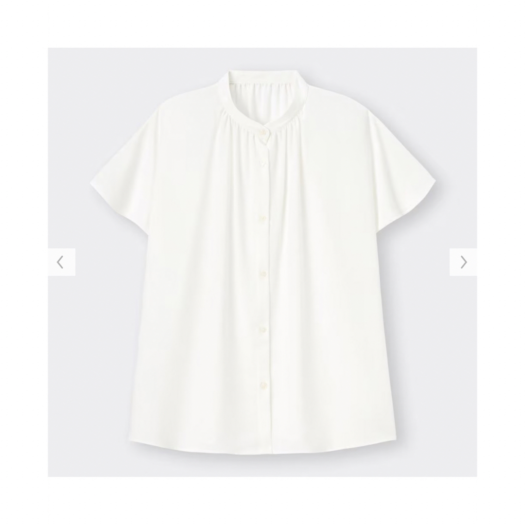 GU(ジーユー)のGUエアリーバンドカラーシャツ(半袖) レディースのトップス(シャツ/ブラウス(半袖/袖なし))の商品写真