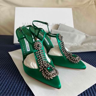 マノロブラニク(MANOLO BLAHNIK)の美品　希少　マノロブラニク　JAMALA サンダル　パンプス　ミュール　ハンギシ(ハイヒール/パンプス)