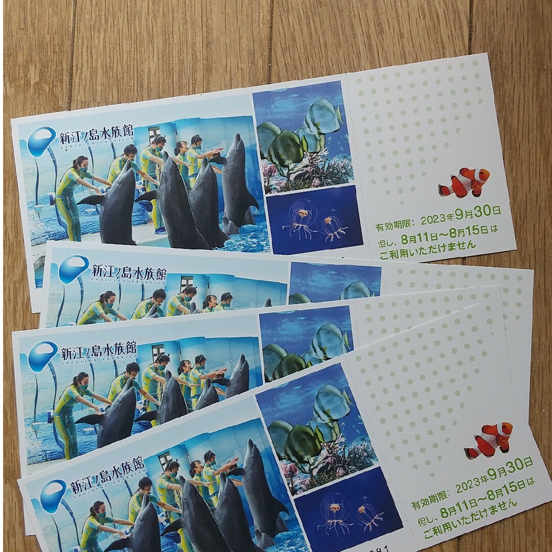 新江ノ島水族館　招待券　４枚 チケットの施設利用券(水族館)の商品写真