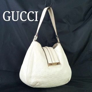 Gucci - グッチ GGシマ ホーボー レザー 革 セミ ショルダーバッグ 白