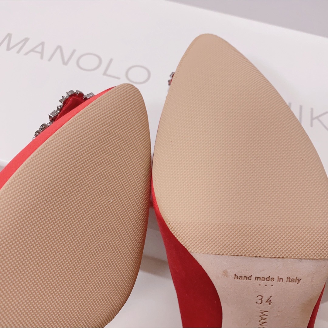 MANOLO BLAHNIK(マノロブラニク)のマノロブラニク パンプス 34 ハンギシ　赤　パンプス レディースの靴/シューズ(ハイヒール/パンプス)の商品写真