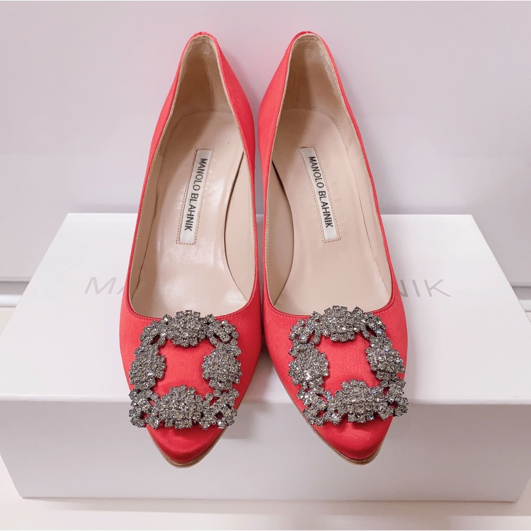 マノロブラニク 24cm MANOLO BLAHNIK レッド パンプス ヒール