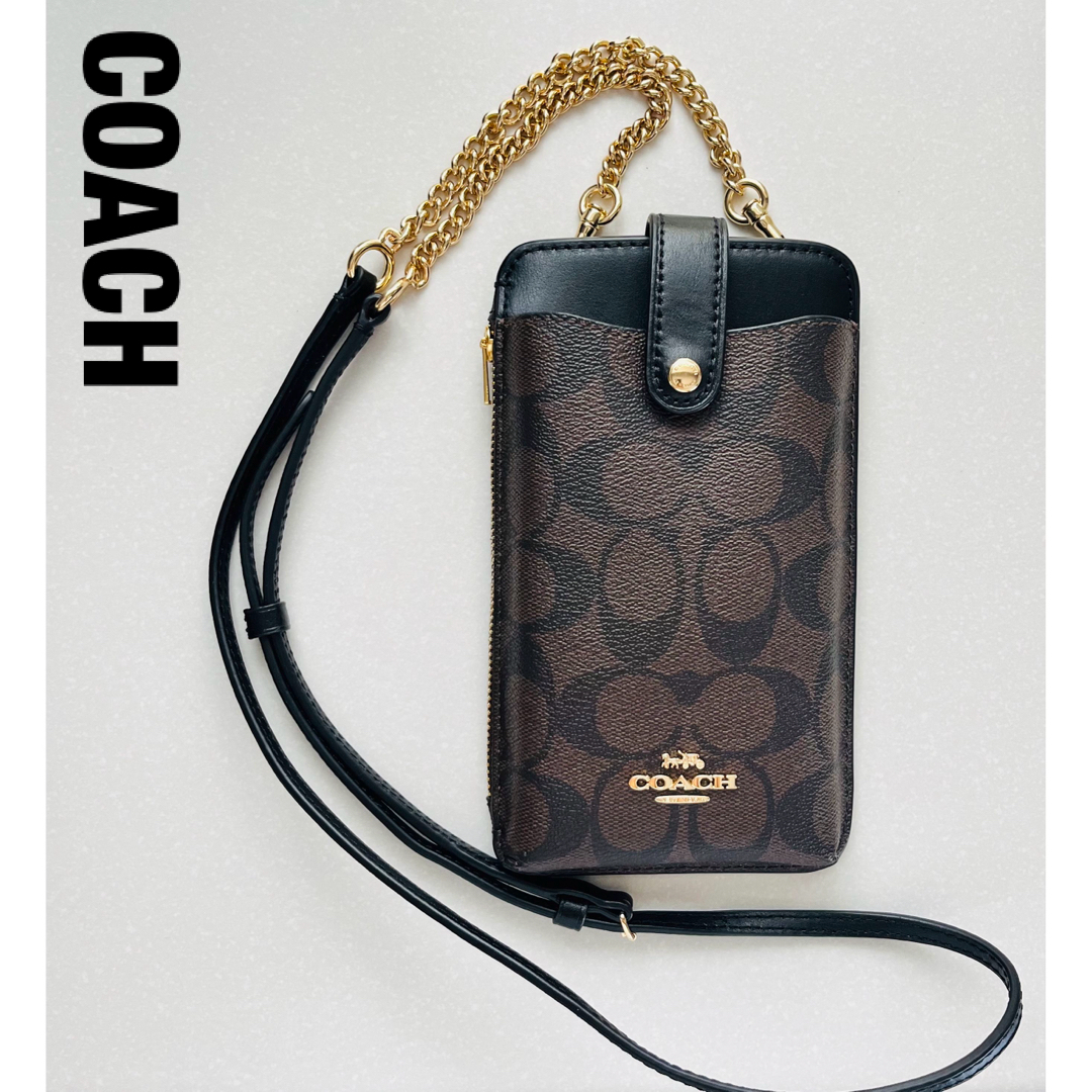 COACH(コーチ)の大人気‼️【美品】COACHコーチ　シグネチャー　スマホショルダー　クロスボディ レディースのバッグ(ショルダーバッグ)の商品写真