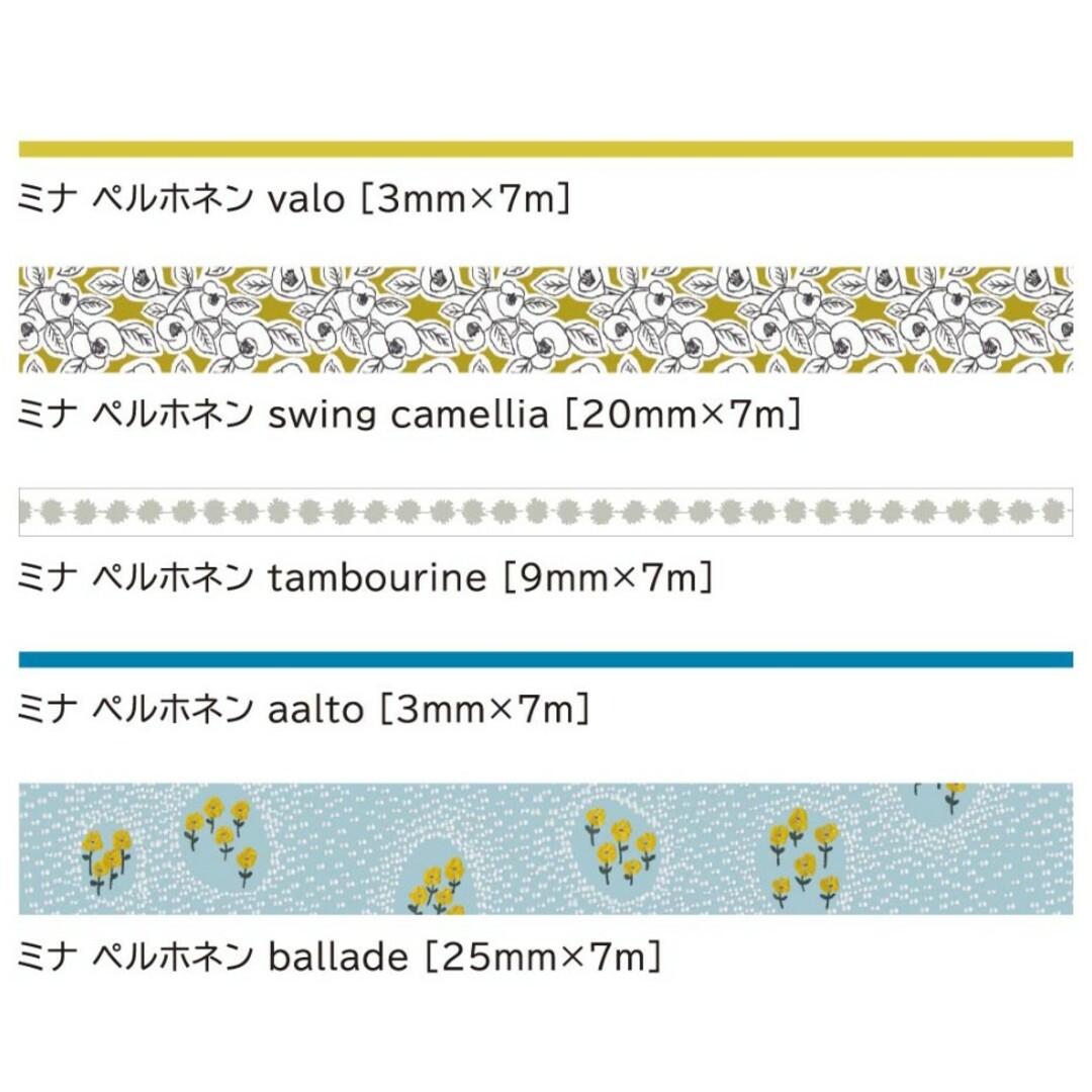 mina perhonen(ミナペルホネン)のmt カモ井加工紙 100周年 限定 ミナペルホネンマスキングテープ 5巻セット エンタメ/ホビーのエンタメ その他(その他)の商品写真