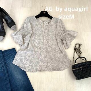 エージーバイアクアガール(AG by aquagirl)のAG by aquagirl ドットブラウス　size M(シャツ/ブラウス(半袖/袖なし))