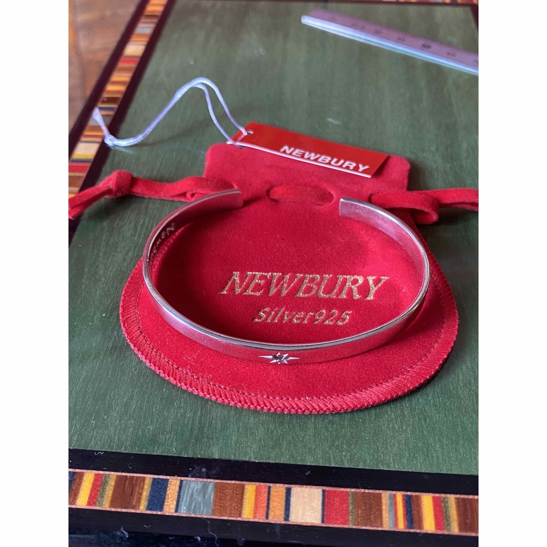 newbury  バングル　シルバー950 天然エメラルド 1