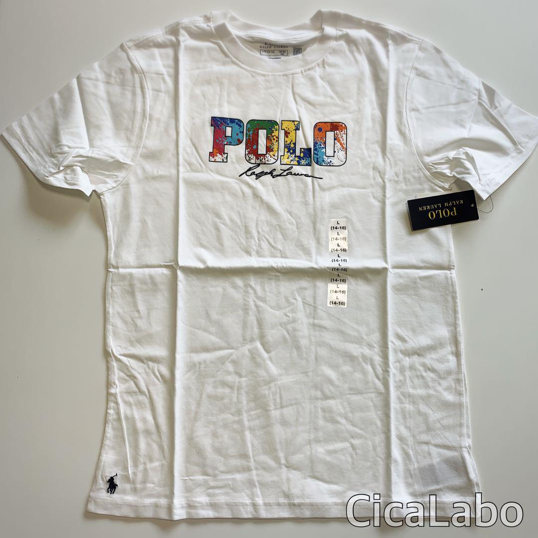 【新品】ラルフローレン POLOロゴ Tシャツ ホワイト ペイント XL