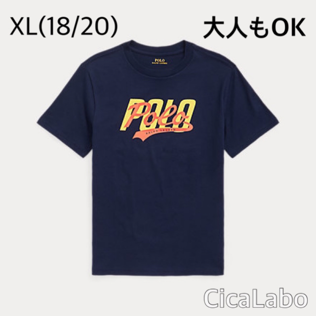 【新品】ラルフローレン POLOロゴ Tシャツ ネイビー XL(18/20)